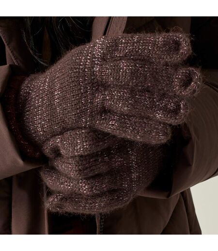 Gants D'hiver Unis À Revers Côtelés Multimix Femme Bordeaux Foncé Regatta