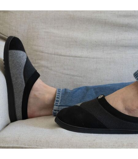 Isotoner Chaussons Mules homme polaire, chauds, semelle confort