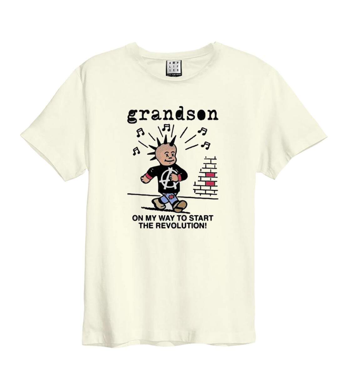 Unisex adult on my way grandson t-shirt vintage white Amplified-1
