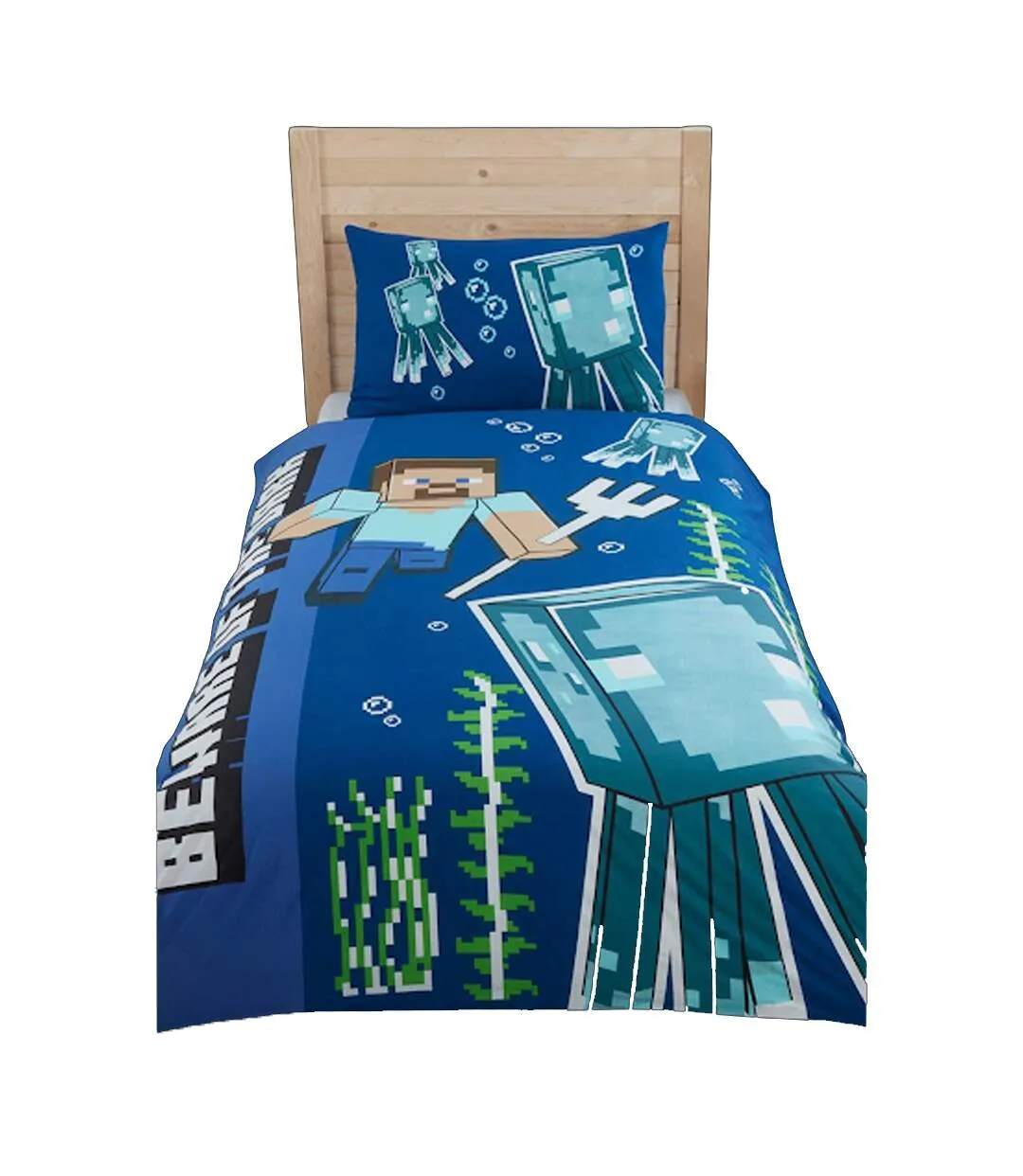 Beware Of The Dark Single Duvet Cover Set Multicoloured Minecraft-3