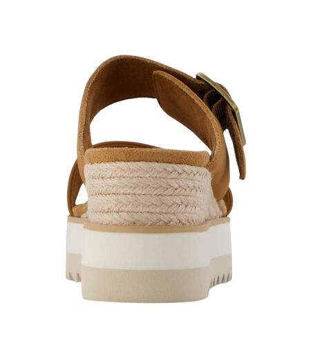 Womens/ladies Diana Leather Mule Sandals Brown Sugar Toms