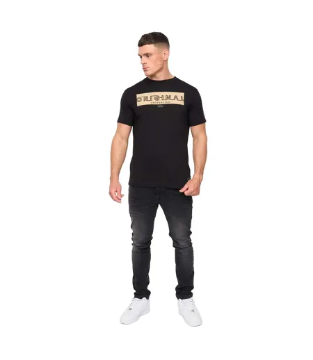 Mens Kratmoss T-shirt Black Crosshatch