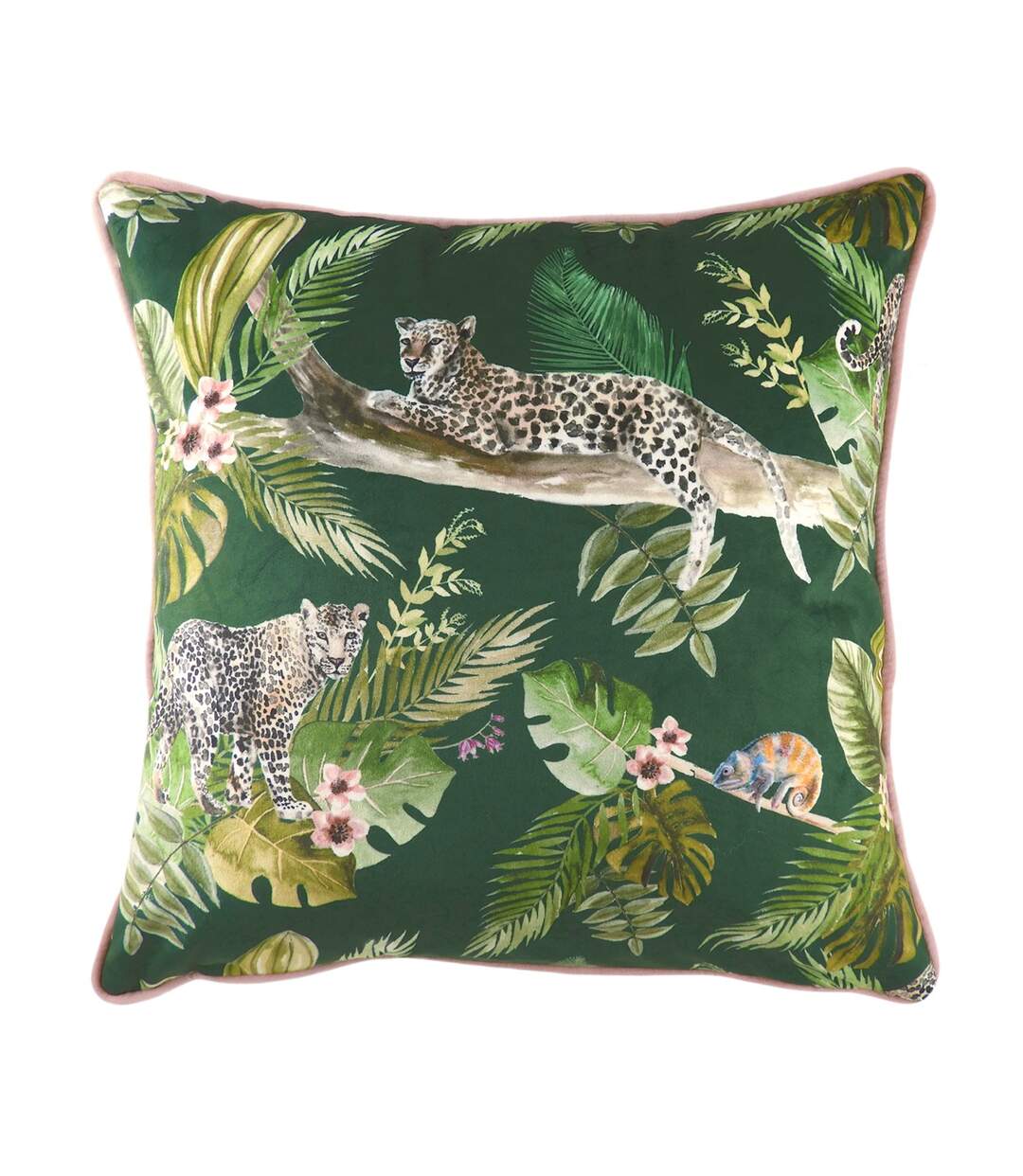 Evans Lichfield Jungle Leopard Cushion Cover (Green) - UTRV1901