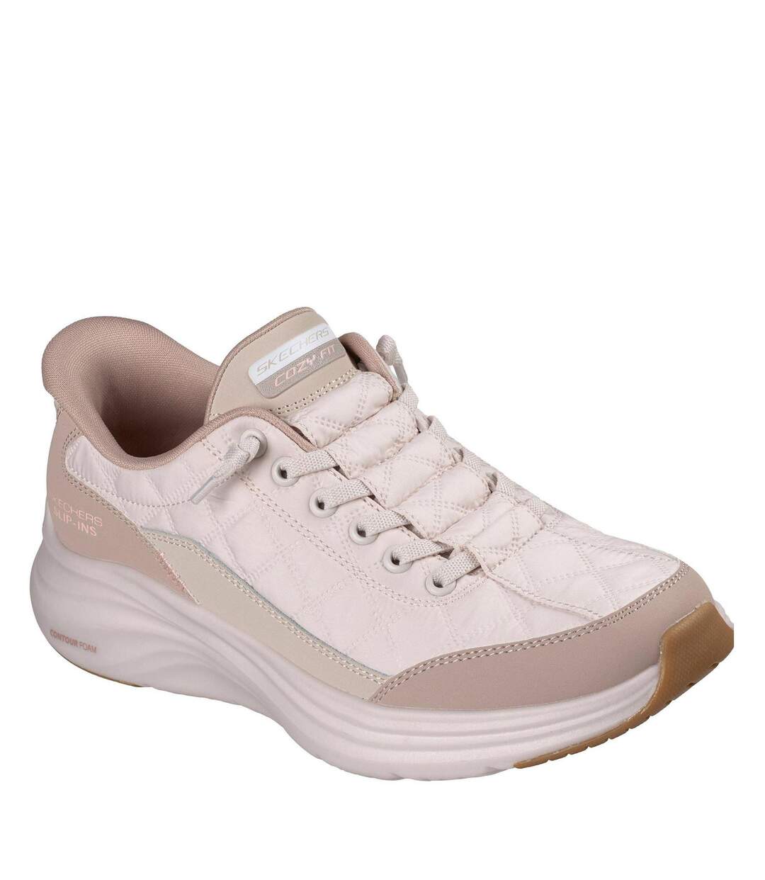 Womens/ladies Foam Trainers Natural Skechers-4