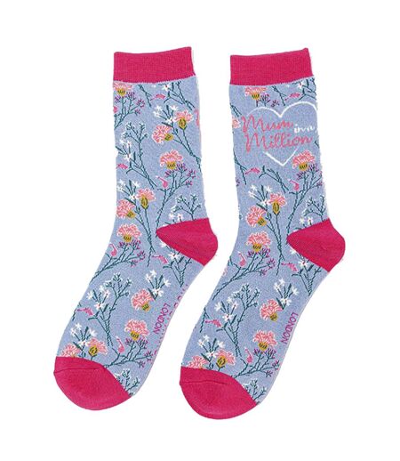 1 Pack Ladies Novelty Mum in a Million Bamboo Socks
