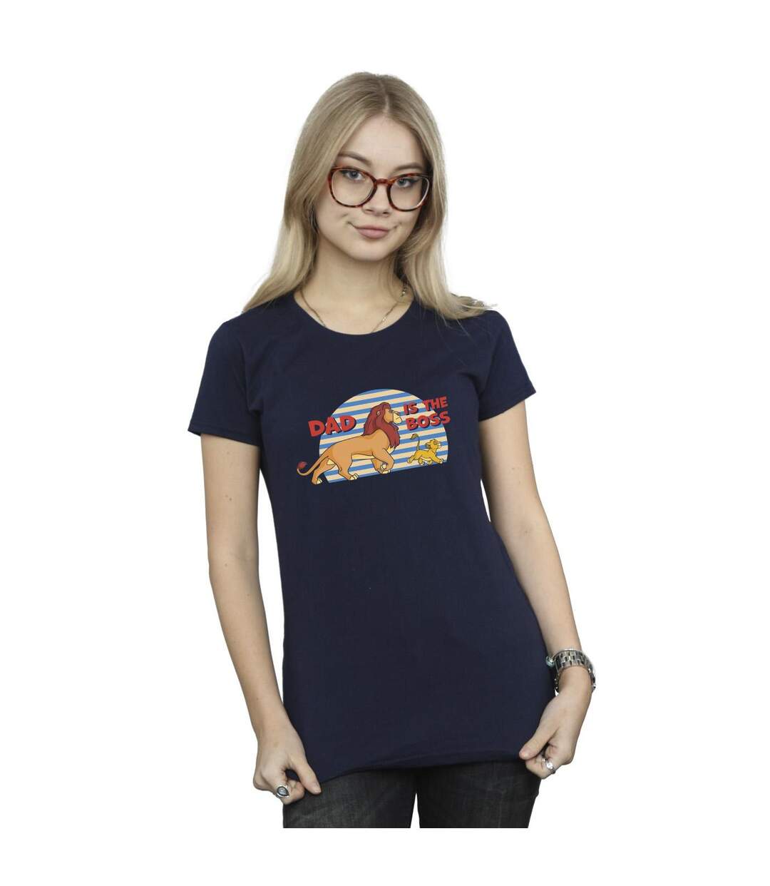 Disney Femme/Ladies The Lion King Dad Boss Cotton T-Shirt (Bleu marine) - UTBI25324-2