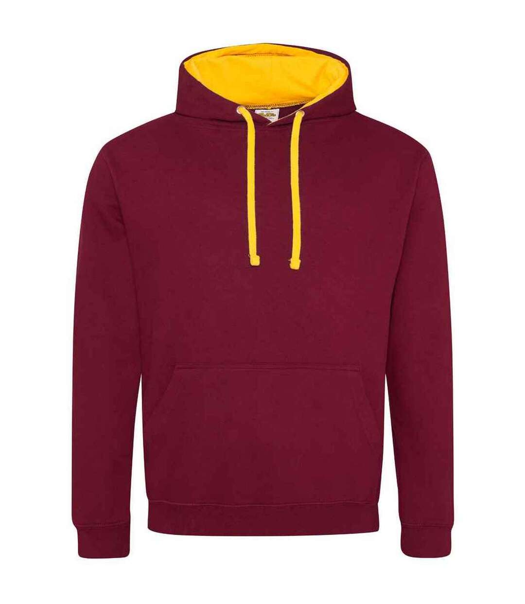 Womens/ladies varsity hoodie burgundy/gold Awdis