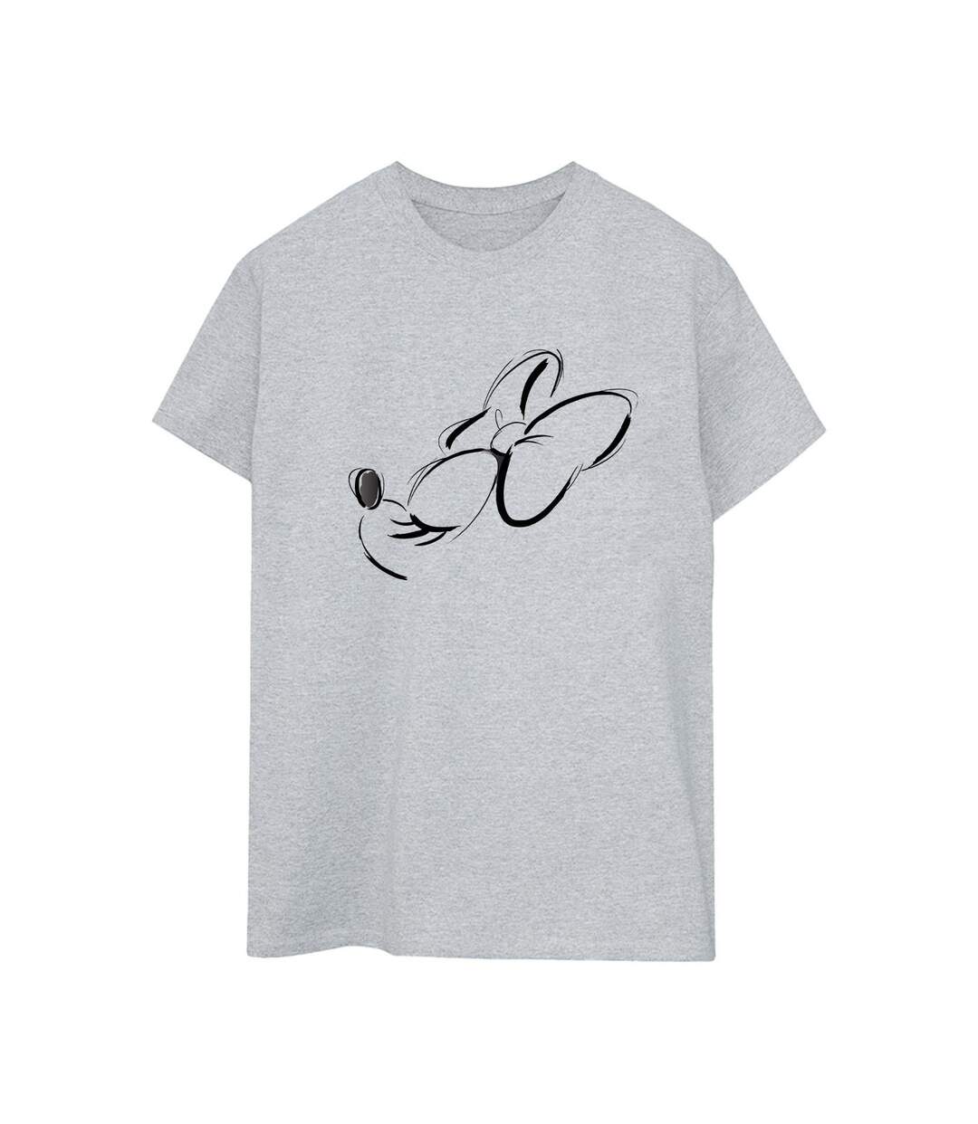 Disney Femmes/Ladies - Minnie Mouse - T-shirt boyfriend en coton avec le nez en l'air (Gris sportif) - UTBI48672-1