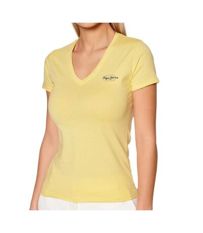 T-shirt Jaune Femme Pepe Jeans Bleu N - S