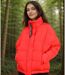 Doudoune femme couleur rouge - Manches longues - Capuche