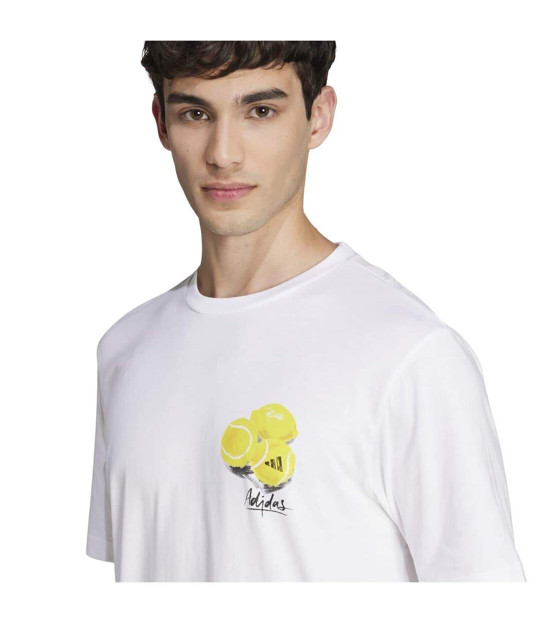 T-shirt Motif/style Balle De Tennis Homme Blanc Adidas-4