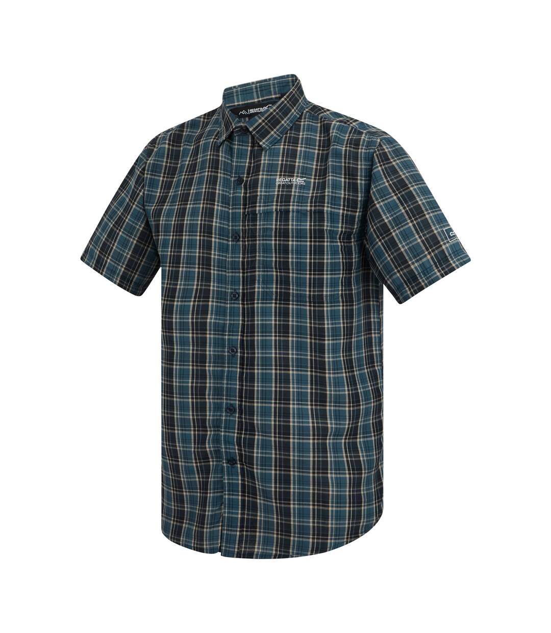 Chemise Manches Courtes Motif/style Triangle Mindano Homme Bleu Nuit Imprimé Regatta-4