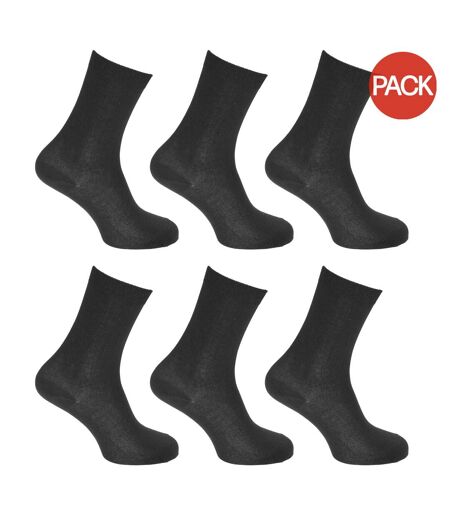 Pack of 6 Ladies/womens thermal viloft non elastic boot socks  black Generic