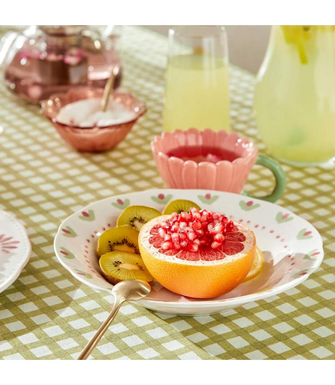 Lot de 6 Assiettes Creuses Fleur de Rose 23cm Multicolore-4