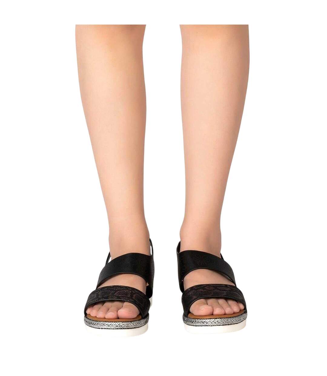 Womens/ladies Ella Wedge Sandals Black Firetrap-4
