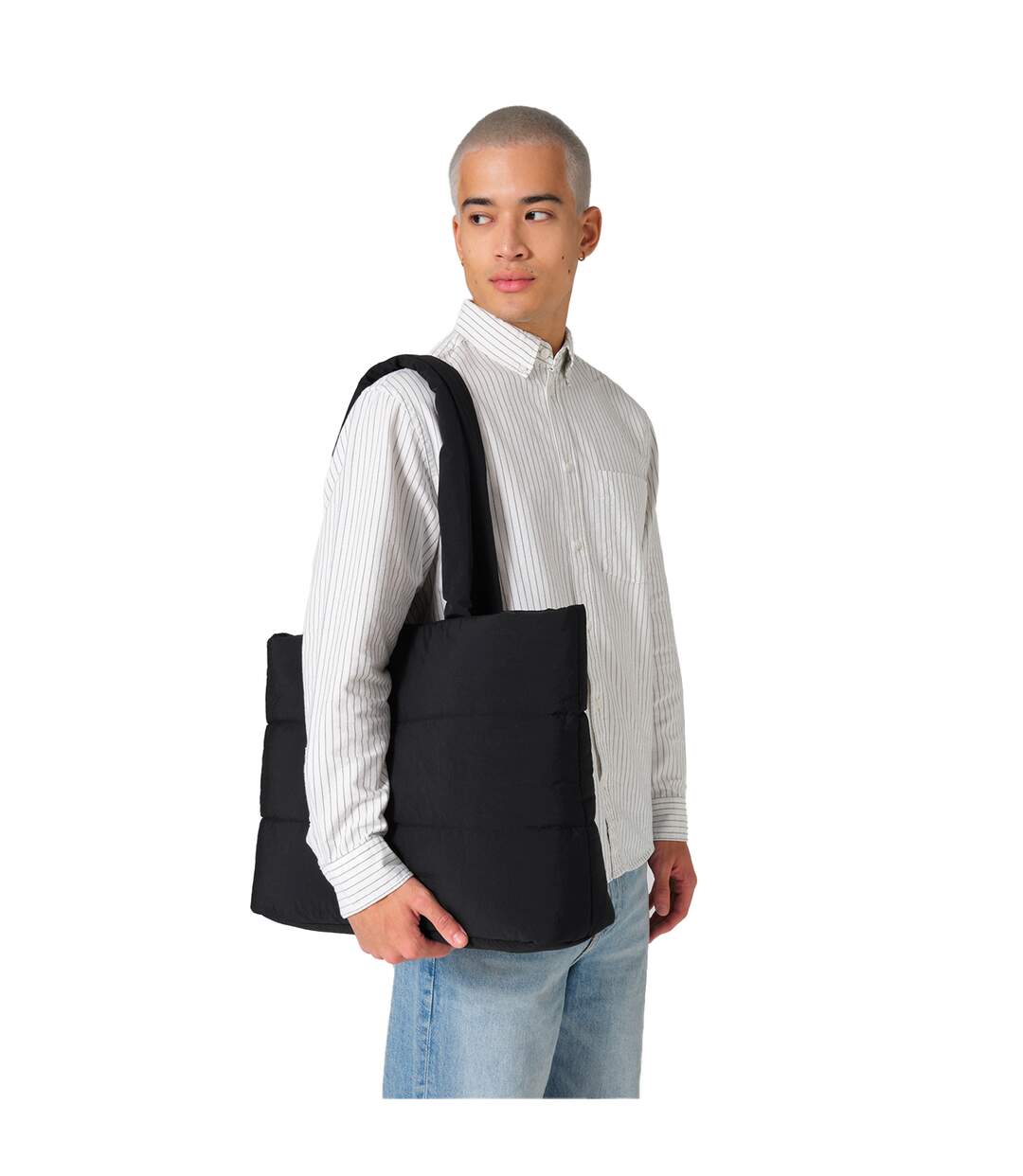 Tote Bag Motif/style Matelassé Taille Unique Noir Bagbase-2