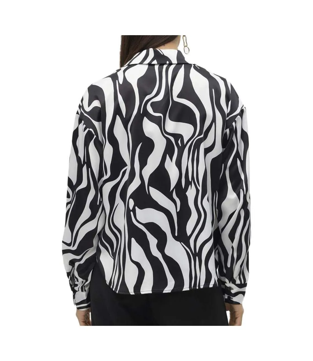 Chemise noire/blanche femme vero moda merle-2