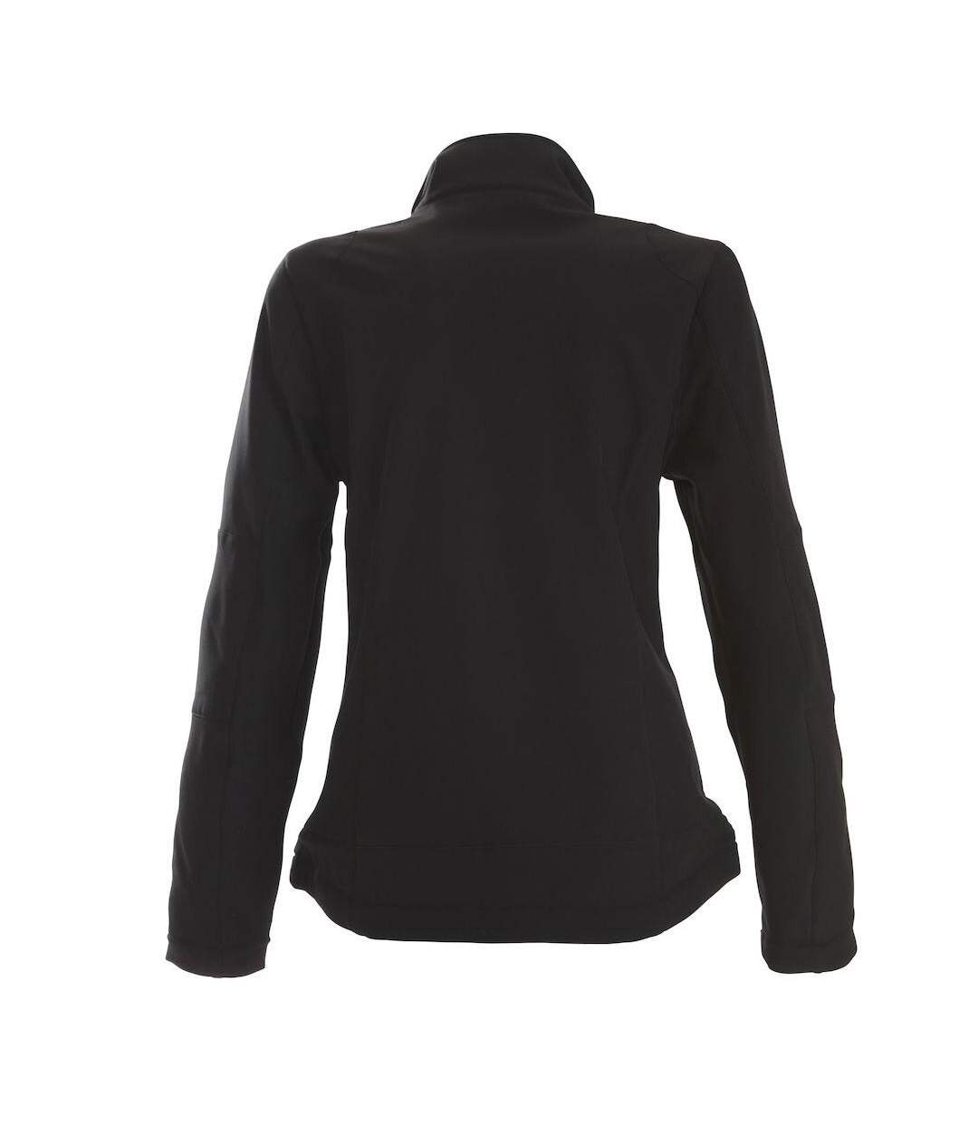 Womens/ladies Trial Soft Shell Jacket Black Printer-2