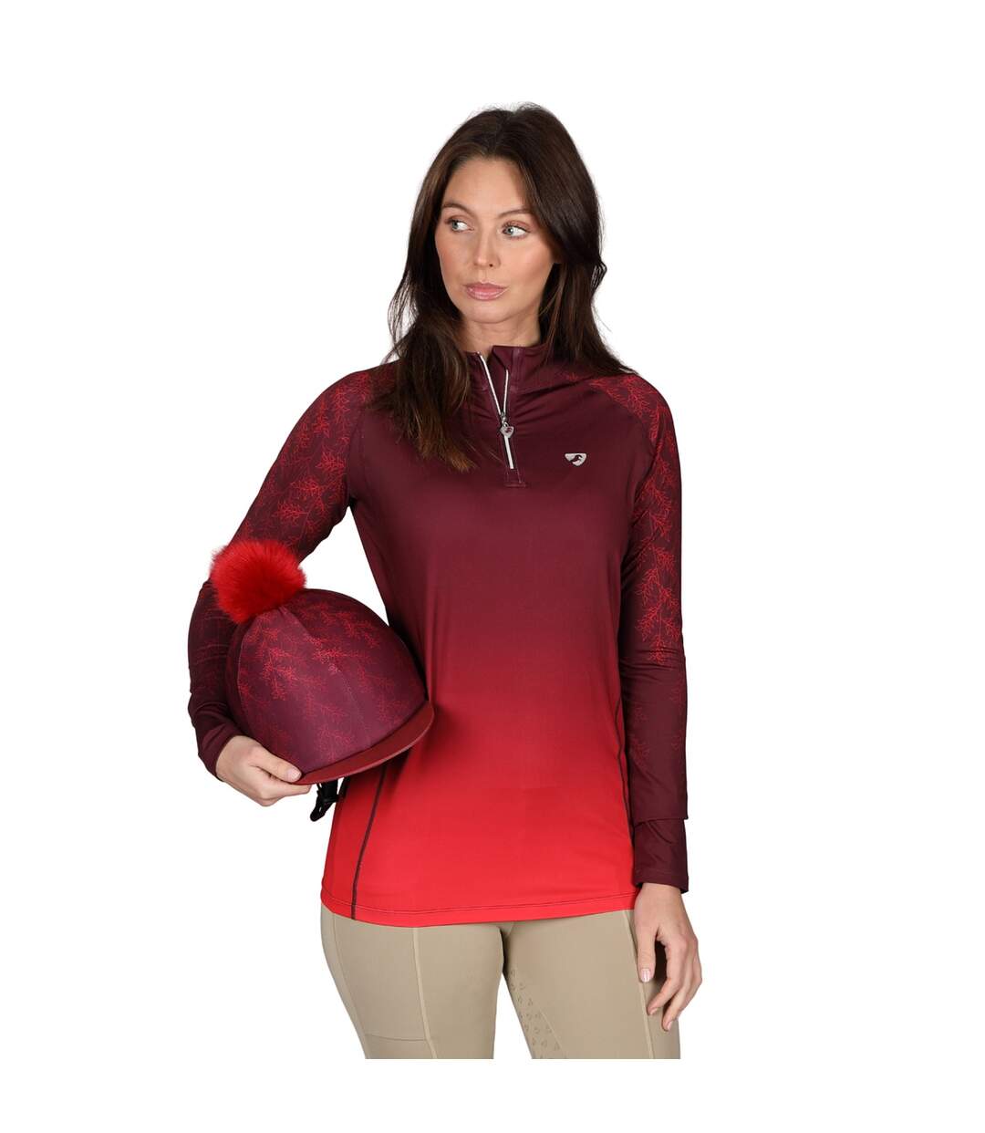 Maillot de cross-country hyde park femme rouge Aubrion