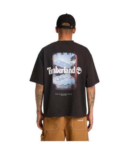 Mens Mountain Scene T-shirt Black Timberland