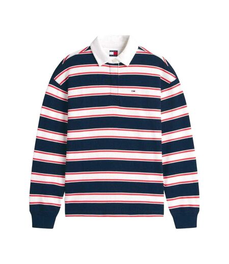 Sweat Rugby Motif/style À Rayures Femme Bleu Marine Foncé Tommy Jeans