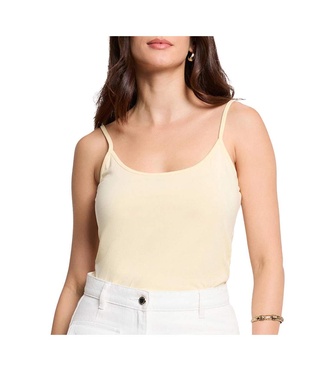 Débardeur jaune femme morgan basic-1