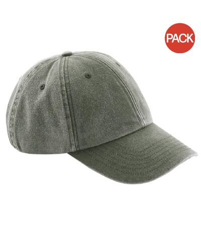 Lot de 2  casquettes adulte olive Beechfield