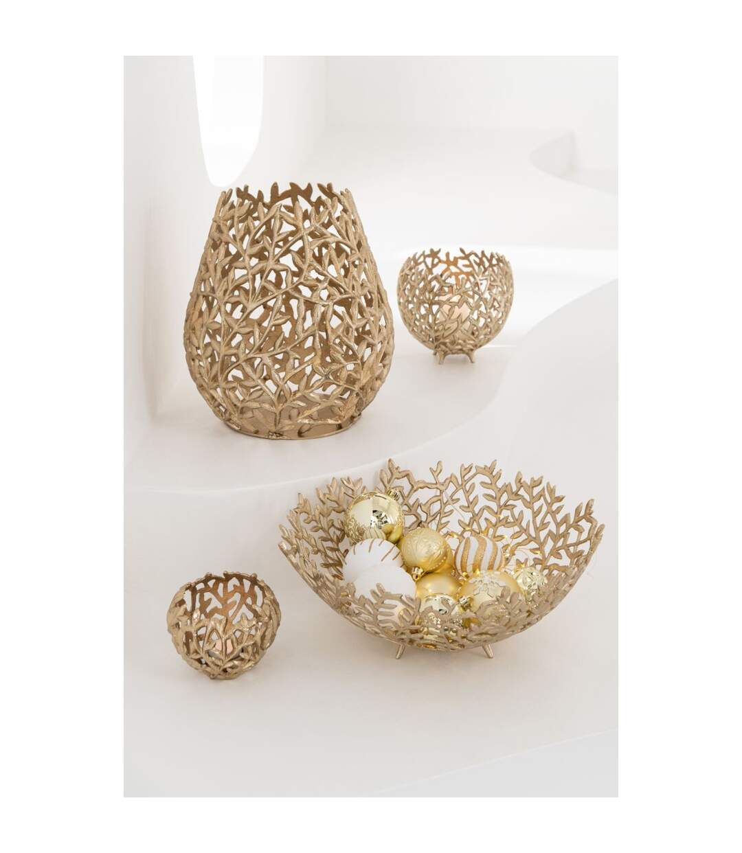 Vase Déco en Métal Diann 33cm Doré-2