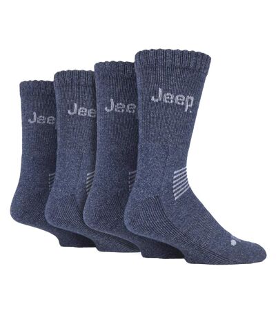 4 Pack Mens Wool Boot Socks | Thick Heavy Duty Outdoor Socks