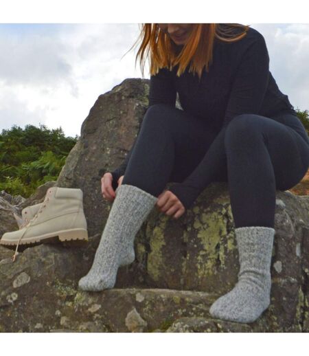 2 Paires Chaussettes Epaisse en Laine pour Bottes