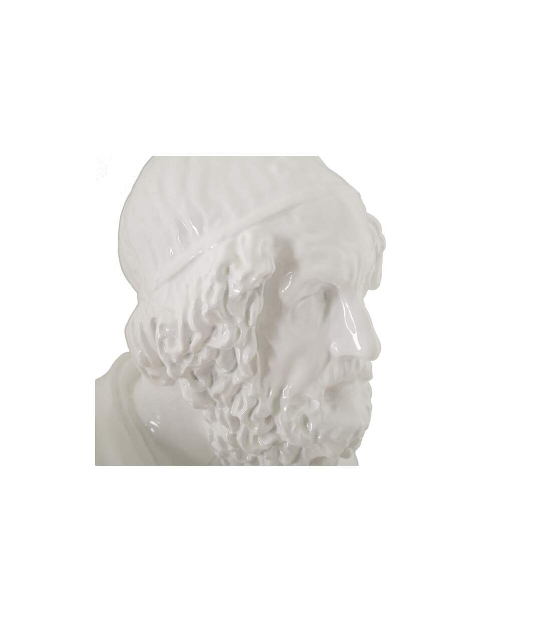 Buste Homme en Résine Sage 25cm Blanc-5