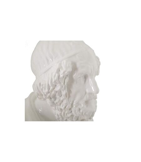 Buste Homme en Résine Sage 25cm Blanc