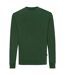 Unisex adult zion recycled cotton crew neck sweatshirt forest green Iqoniq-1