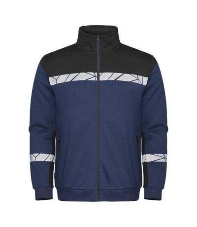 Mens Progression Hi-vis Full Zip Sweatshirt Navy Black Projob