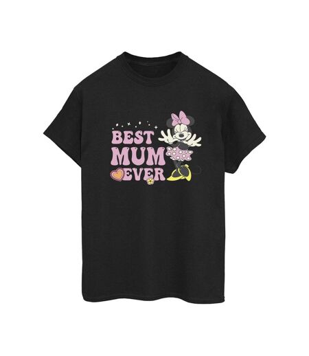 Disney T-shirt en coton Best Mum Ever pour dames et demoiselles (Noir) - UTBI38860