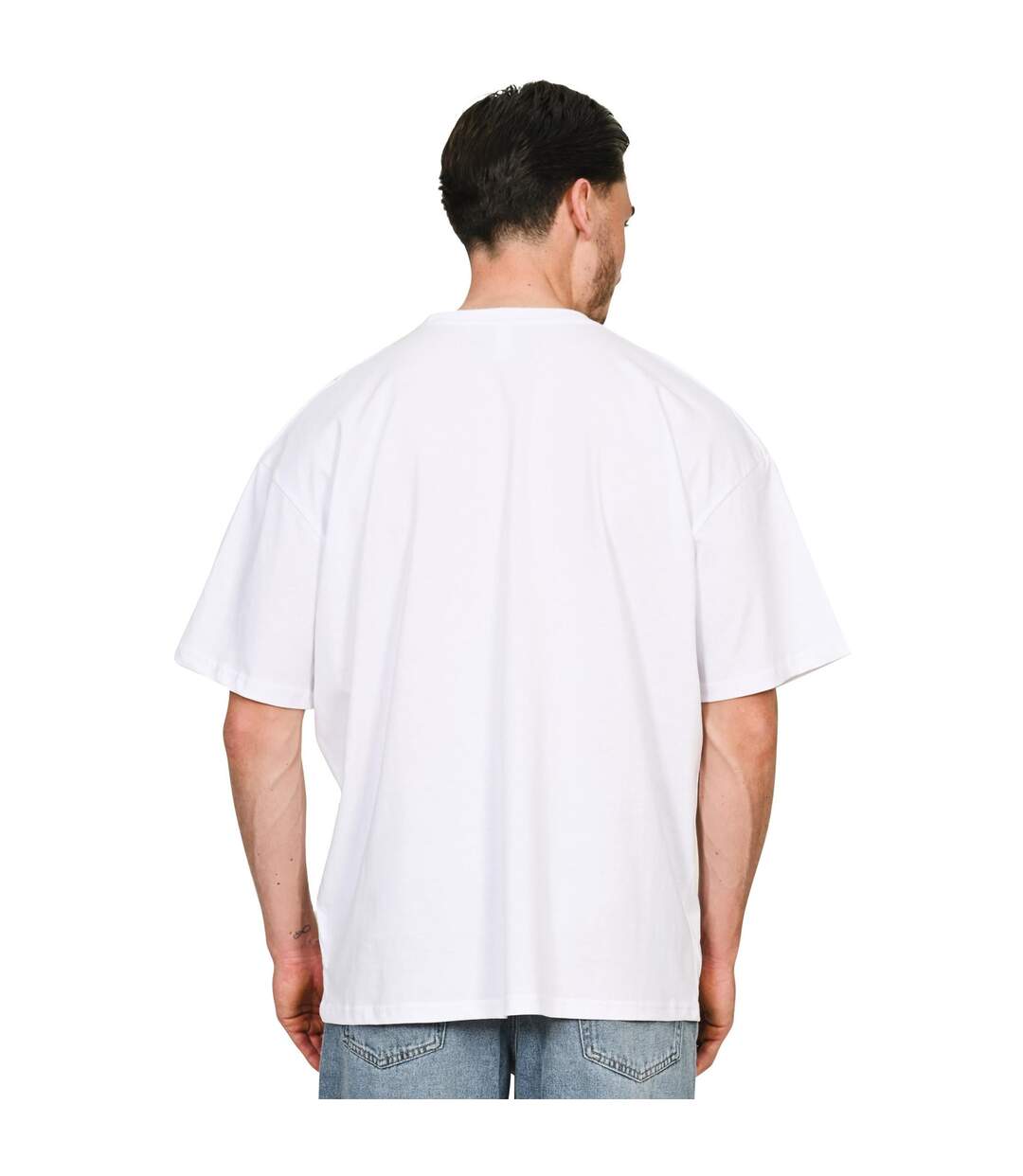 Unisex adult combed ringspun cotton oversized t-shirt white Casual Classics-3