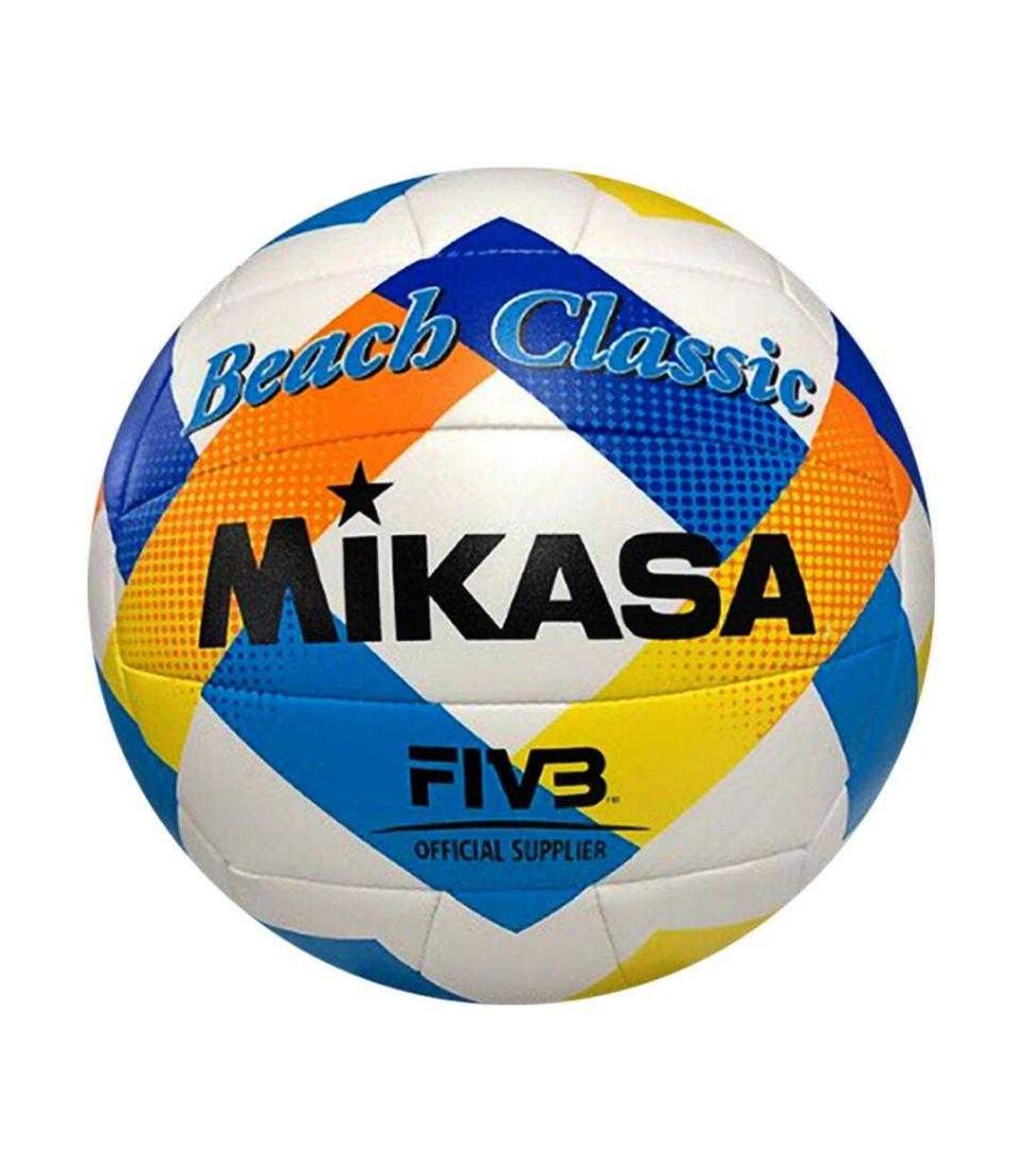 Ballon De Volley-ball Beach Classic Bv543c-vxa-y Taille 5 Blanc Bleu Jaune Mikasa-1