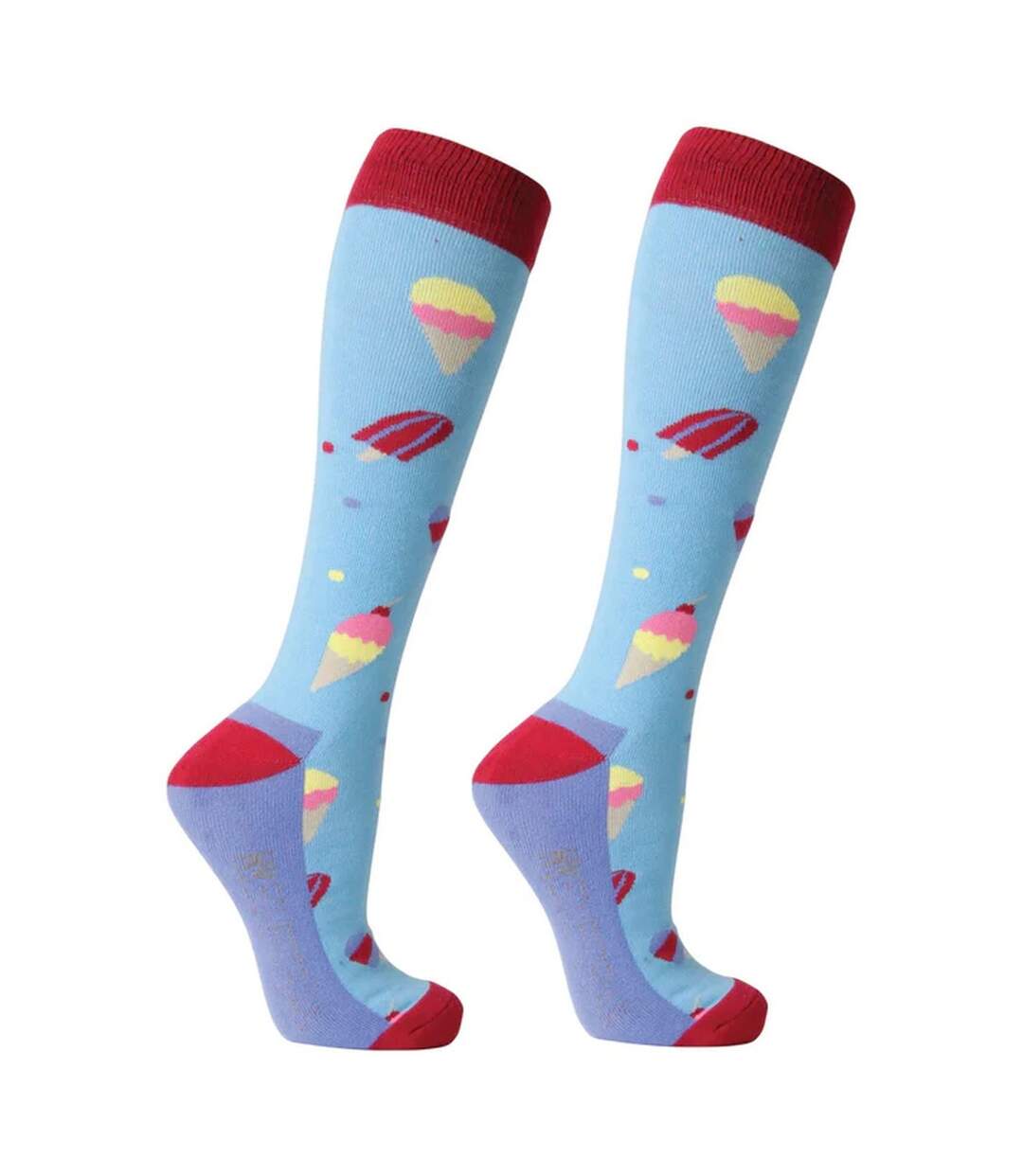 Chaussettes stay cool femme bleu / rose foncé Hy-2