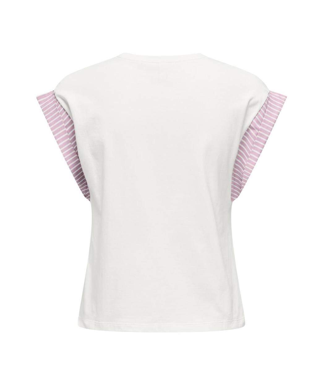 T-Shirt blanc/rose femme only dawn-2