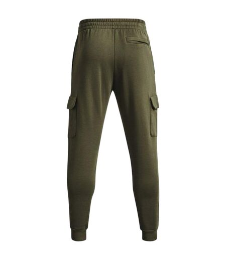 Mens Rival Fleece Cargo Pocket Joggers Marine Od Green Under Armour