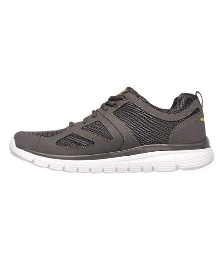Mens Burns Agoura Trubuck Leather Trainers Charcoal Skechers