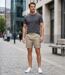Short homme MAYFLOWER 710117U003 lierre beige : le bermuda 3 poches robuste en polycoton-5