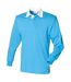 Polo de rugby a manches longues homme bleu surf / blanc Front Row-1