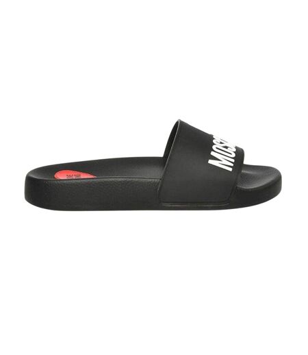 Claquettes Motif/style En Relief Femme Noir Love Moschino