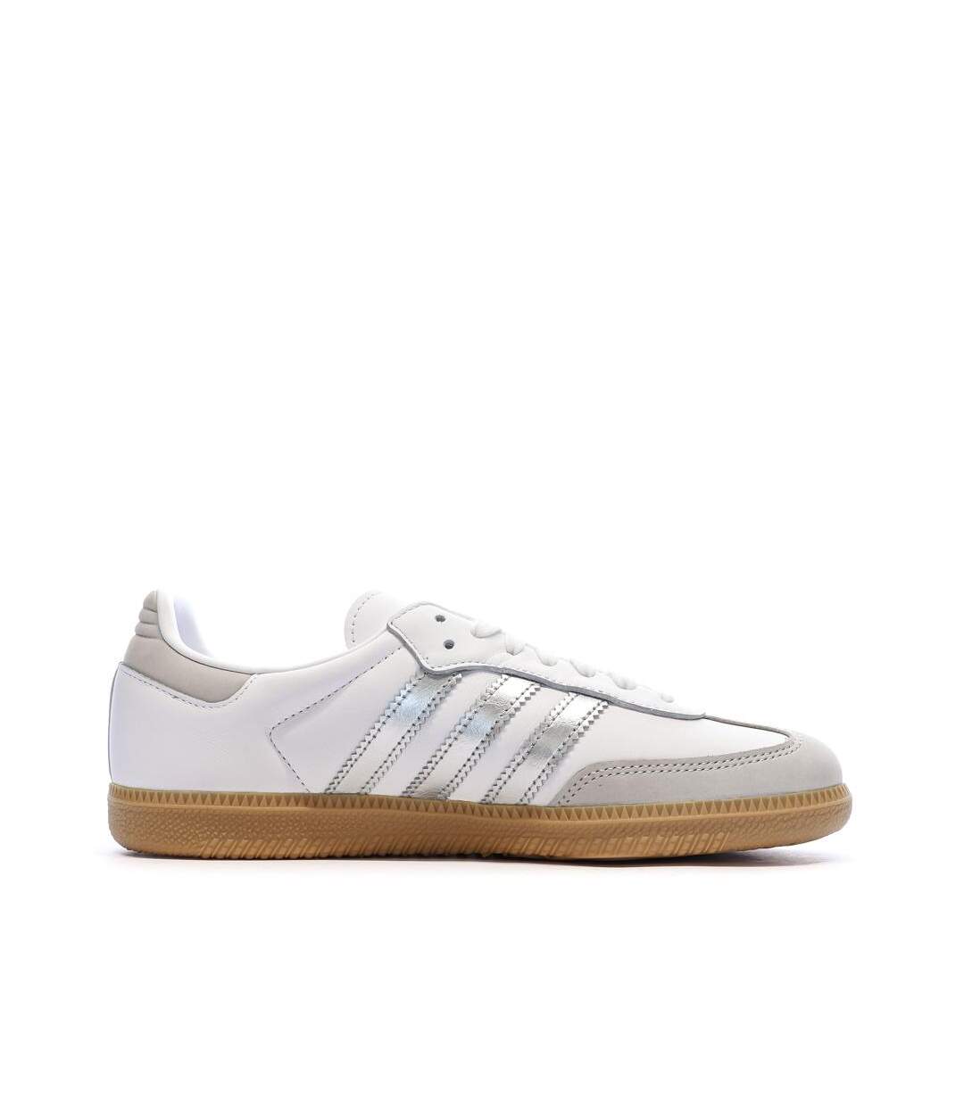 Baskets blanches/argent femme adidas samba og w-2