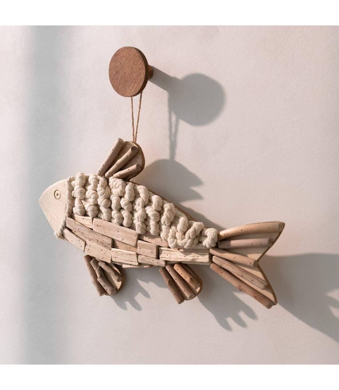 Poisson Déco à Suspendre Bali 52cm Naturel-3
