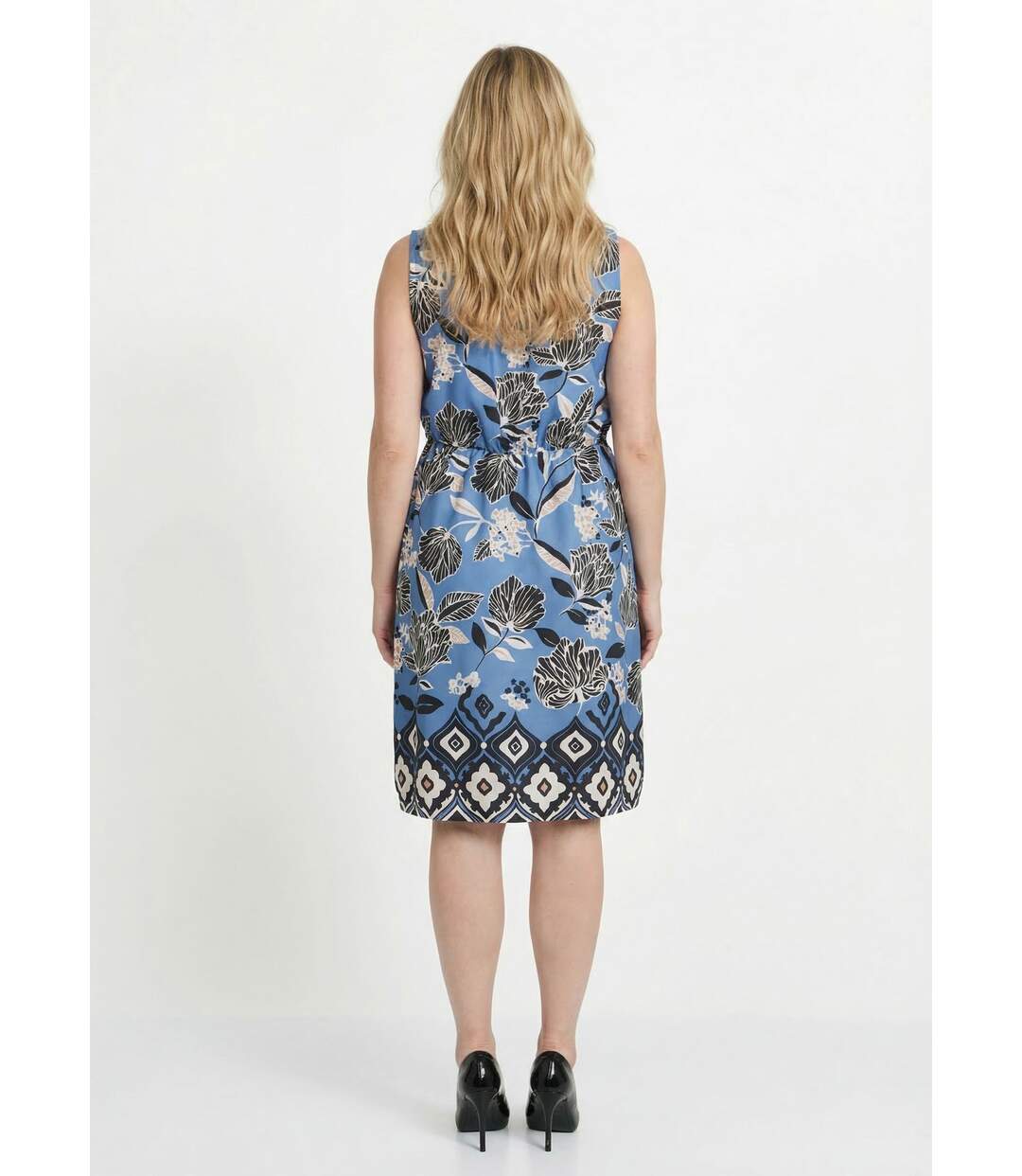 Robe satinée, motif fleurs d'Orient-2