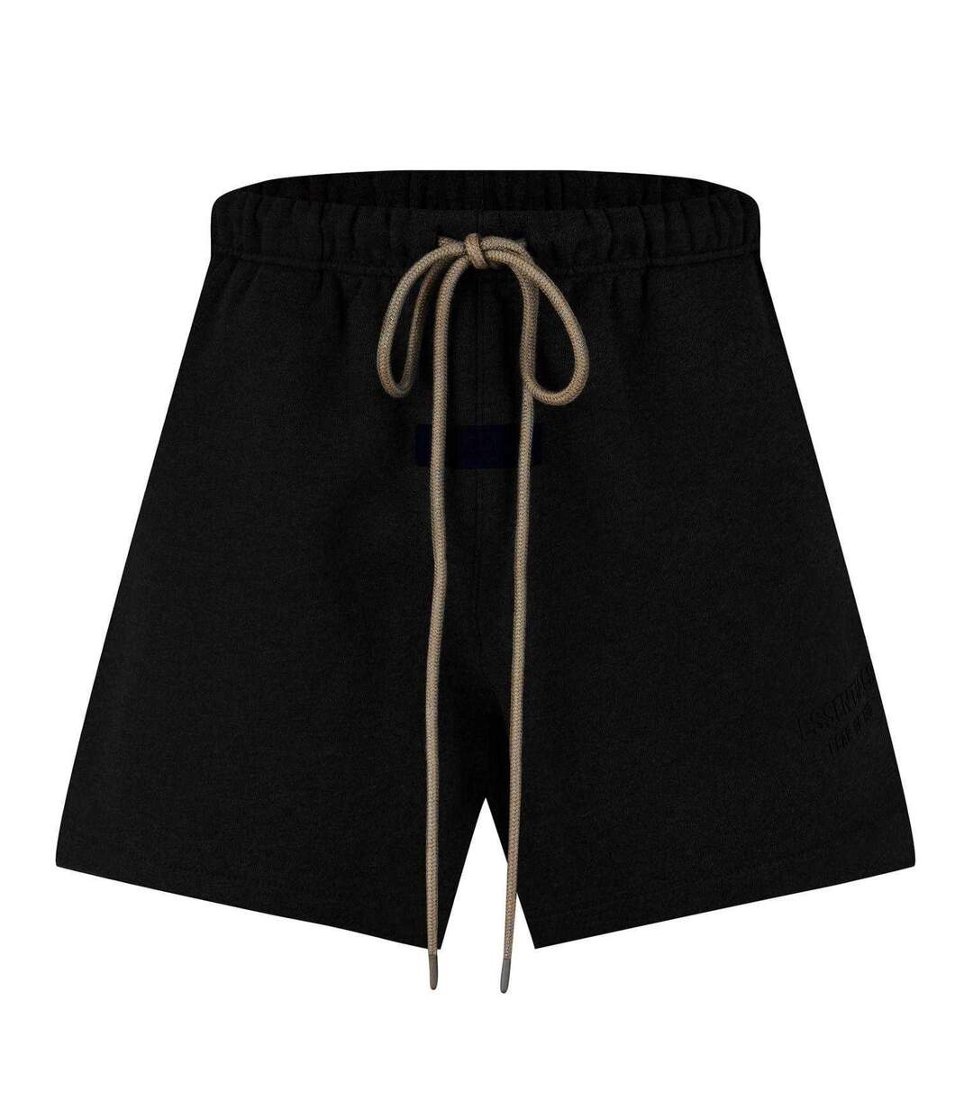 Mens Fleece Sweat Shorts Black Essentials-2