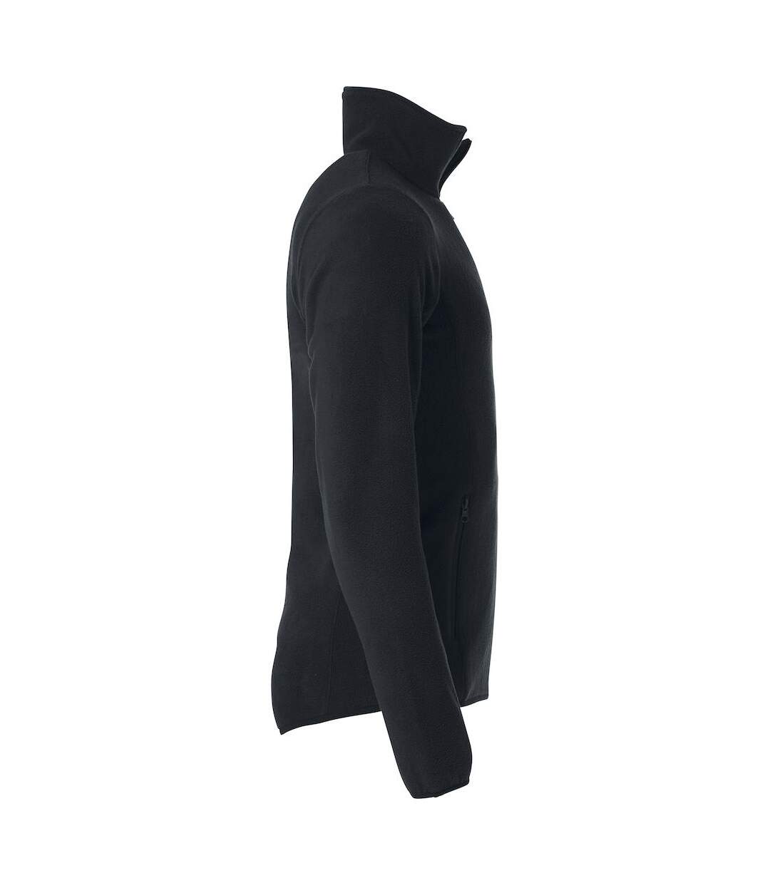 Womens/ladies Basic Polar Fleece Jacket Black Clique-4
