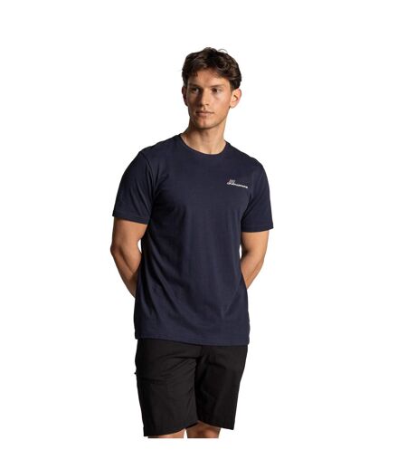 T-shirt Manches Courtes Motif/style Logo Lucent Homme Bleu Marine Imprimé Au Dos Craghoppers